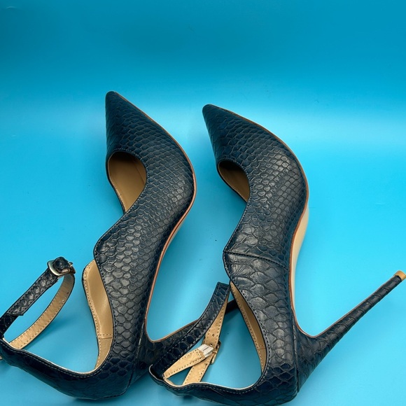 F2r Blue Alligator Embossed Heels NWOT Size 11 - Picture 7 of 10